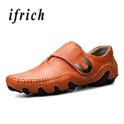 Ifrich/Молодежная повседневная обувь для мужчин, черная, коричневая обувь для вождения, мужские Модные лоферы, Мокасины, мужские дизайнерские