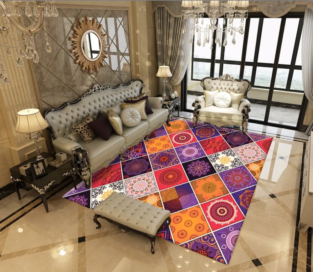 Ретро этнический Печатный ковер Офис Гостиная Спальня домашний коврик чайный столик Коврик для прихожей гостиничный Лифт прикроватное одеяло для дома