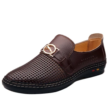

2017 Spring/Summer New Men Leather Shoes Fashion Comfort Loafers Shoes For Men Designer Shoes Casual Breathable Mens Shoes