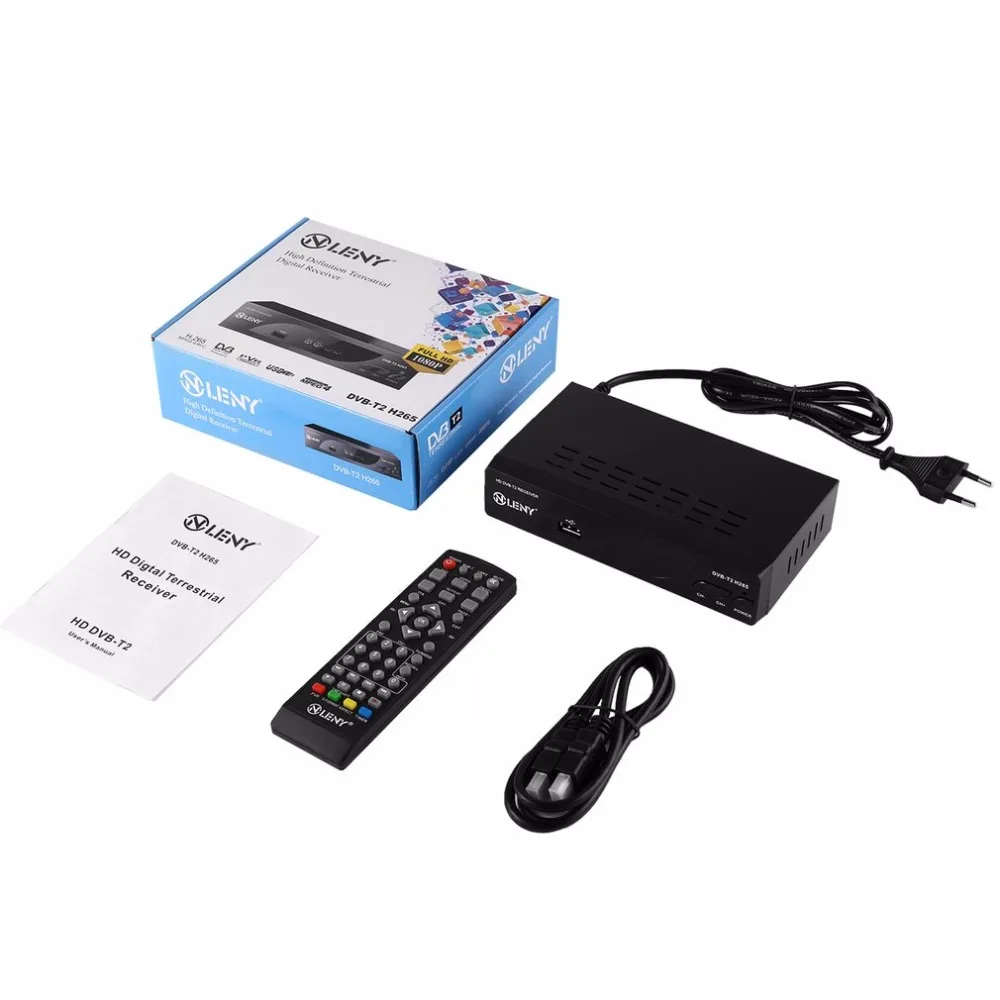 

Digital Terrestrial Satellite TV Receiver DVB-T2 H.265 Full HD 1080P Tv Box USB2.0 Port with PVR Function and External HDD Black