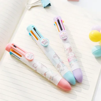 

4 pcs Cute girl Multi color pen for writing marker 0.5mm ballpoint pen Stationery Office accessories school supplies FB941