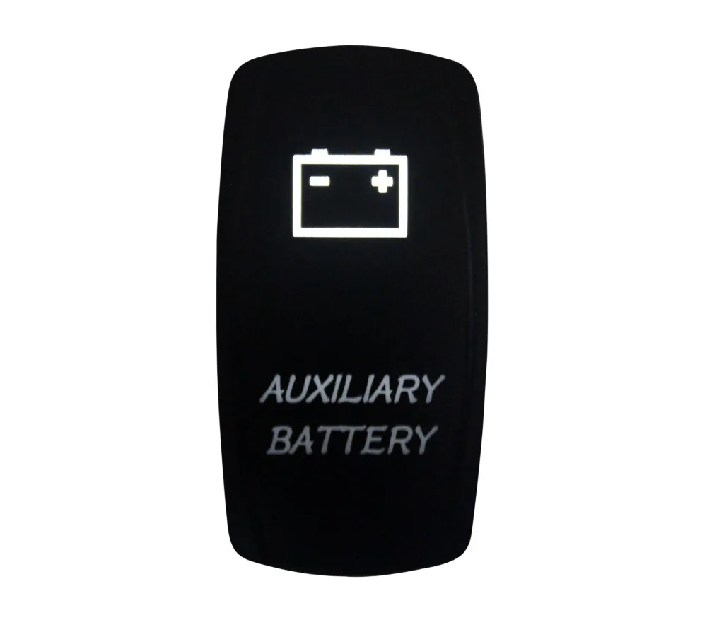DC12V 24V Marine Grade AUXILIARY BATTERY Rocker Switch White Led lamp 3