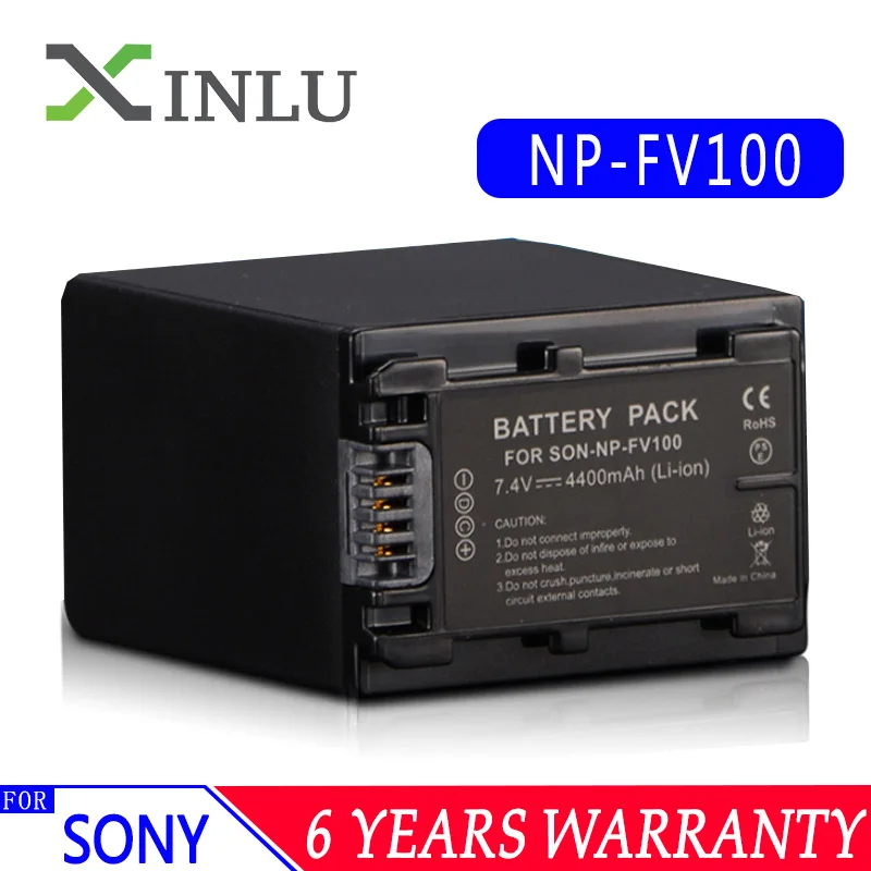 4400 мА/ч, NP-FV100 NP FV100 NPFV100 цифровой литий-ионная Батарея для sony DCR-SR15 SR21 SR68 SR88 SX15 SX21 SX44 SX45 Камера батареи