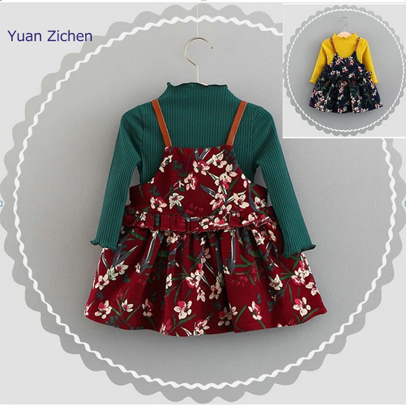 Thick Warm Girl Dress Christmas Wedding Party Flower Dresses+Coat Dress For Girls New Year Products Costumes Winter Child Kid