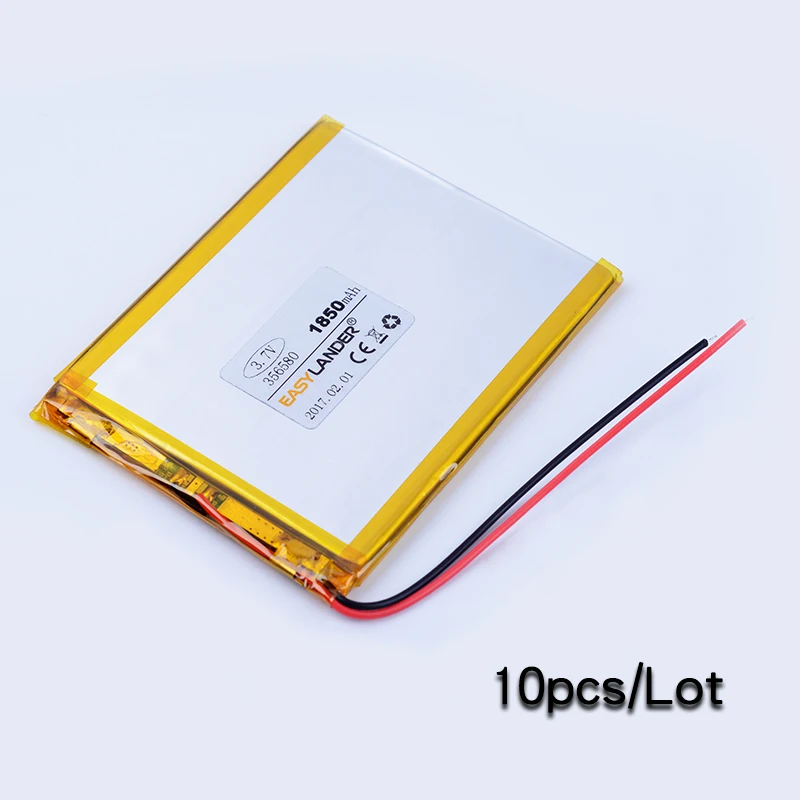 

10pcs/Lot 356580 3.7V 1850mAh Li-Polymer Li-ion Lithium Battery For Tablet PC PDA DVD E-book Power bank Toys Phone 356582 356579