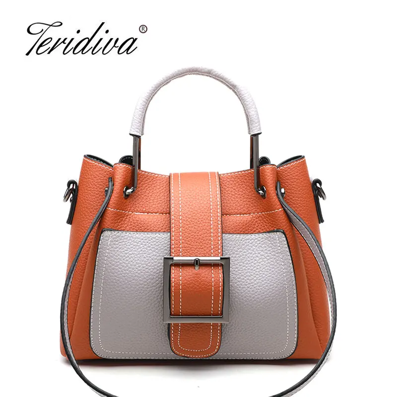 

Teridiva 2018 Summer Bag Designer Handbags Small Bukcet Bag Women's Messenger Bags Ladies Shoulder Bag Panelled Purse Cross