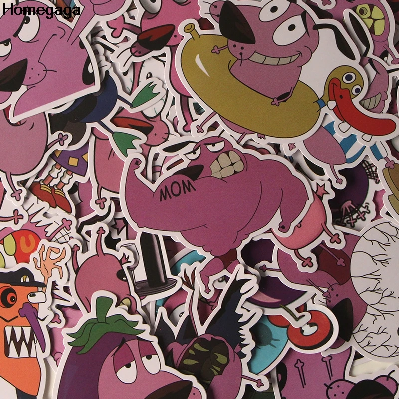 

Homegaga 38pcs COURAGE The Cowardly Dog diy cute cosplay print notebook phone laptop bicycle scrapbooking decals stickers D2010