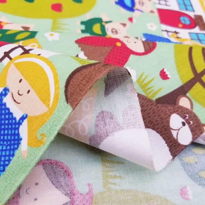 Cute Animal Printing Twill хлопковая ткань DIY ручной работы материал для стеганых изделий