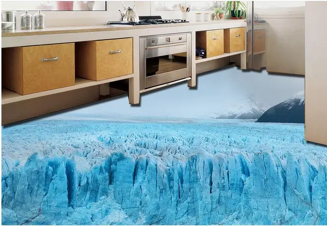 Vinyl Flooring Waterproof Custom Stereoscopic Wallpaper Glacier Vinyl Flooring Waterproof Custom Stereoscopic Wallpaper Glacier Snow Bedroom Floor Tiles