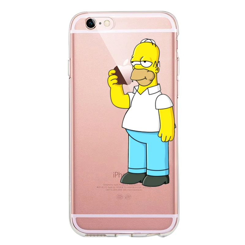 Homer J. simpson Preto Silicone phone Case capa Para iPhone Case Para iPhone 4 5 6 7 8 Plus X R Max Claro listra macio Duro Matt