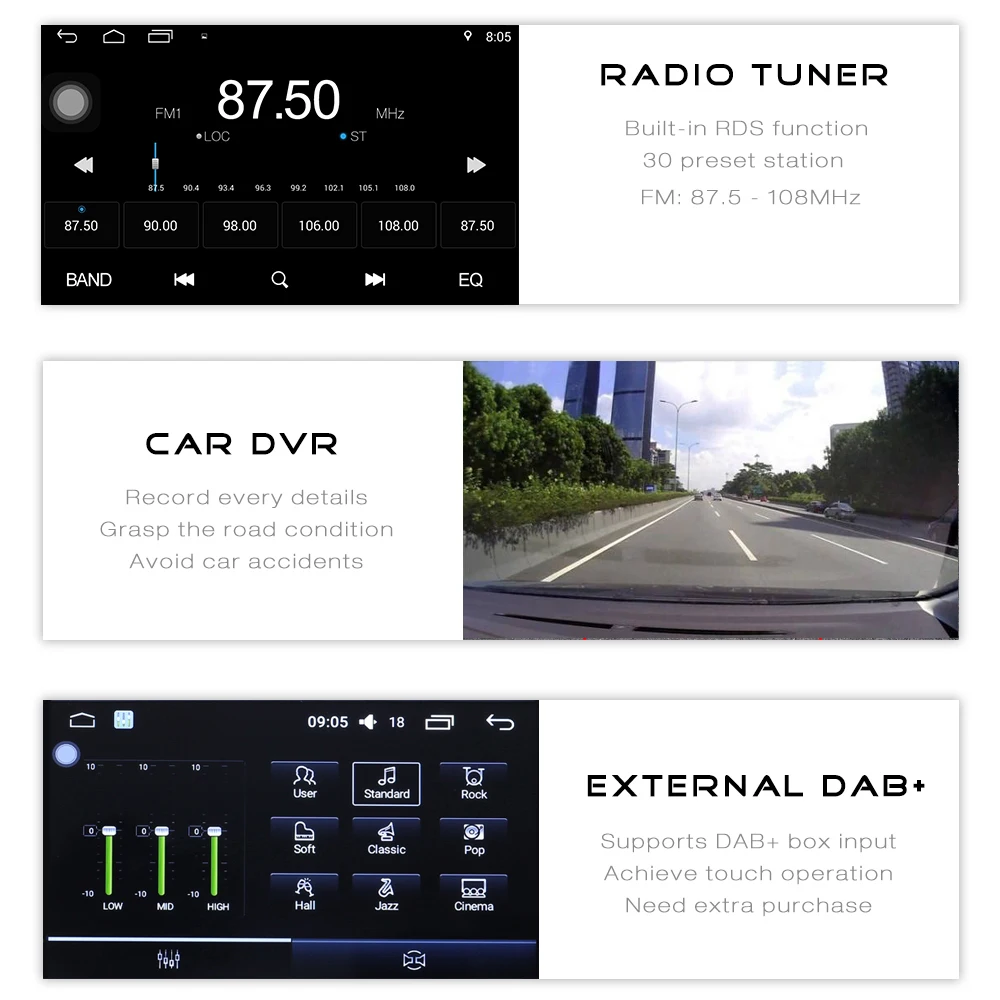 STAPON 9001 Android 6.0.1 Quad-core 9-inch GPS WiFi Car Multimedia Player for VW