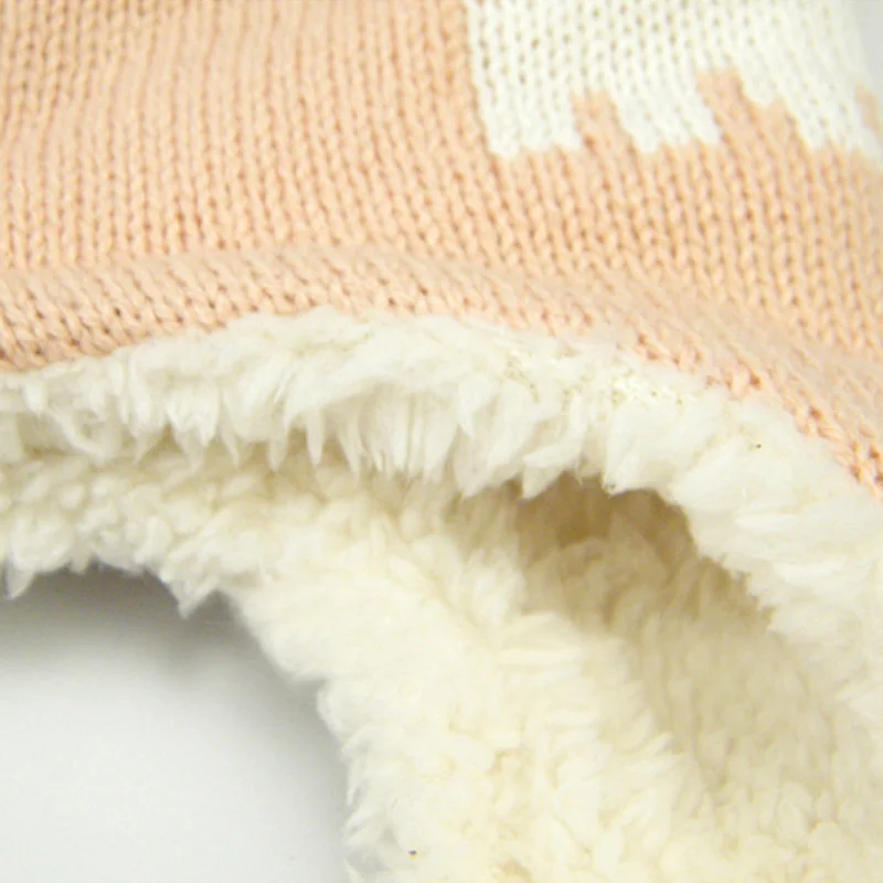 Bear Velvet Baby Hat Winter Warm Cartoon Beanie For Baby Boys Knitting Ear Protect Kids Hat With Pompom Ball Cute Baby Girls Hat (10)
