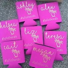 Пользовательские aloha beach свадебные девичник охладитель для консервных банок невесты охладители напитков, настроить невесты подружки невесты предложение подарки