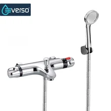 EVERSO Auto-Thermostat Control Bathroom Shower Set Thermostatic Mixing Valve Shower Faucets Set with Shower Head