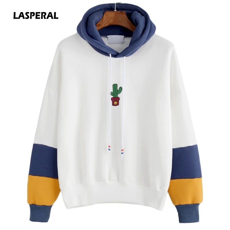 LASPERAL الإناث طويلة الأكمام هوديس بلوزات المتناثرة المتناثرة الصبار المطبوعة المتضخم هوديي الأنثوية النساء الملابس 2018 LASPERAL الإناث طويلة الأكمام هوديس بلوزات المتناثرة المتناثرة الصبار المطبوعة المتضخم هوديي الأنثوية النساء الملابس 2018
