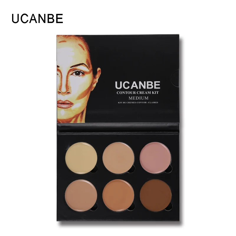 

UCANBE Brand 6 Colors 3D Face Concealer Makeup Palette Light Medium Contour Corrector Cream Waterproof Long Lasting Cosmetic Kit