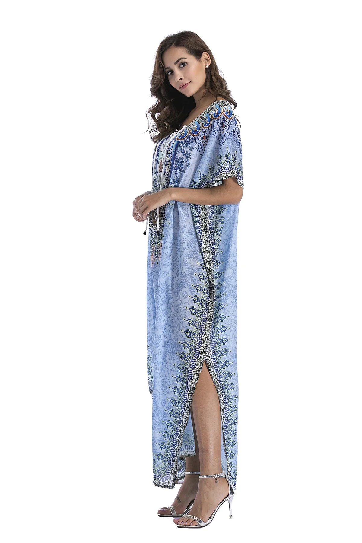 Мусульманский арабский Исламская Дубай Абая кафтан марокканский кафтан Ближний Восток платье негабаритных короткий рукав свободный халат Arabe