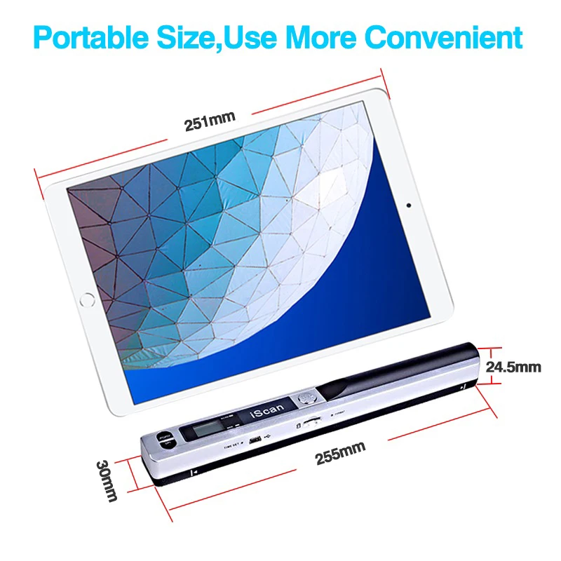 Digital Portable iScan Mini Scanner 900DPI LCD Display JPG/PDF Format Document Image Iscan Handheld Scanner A4 Book