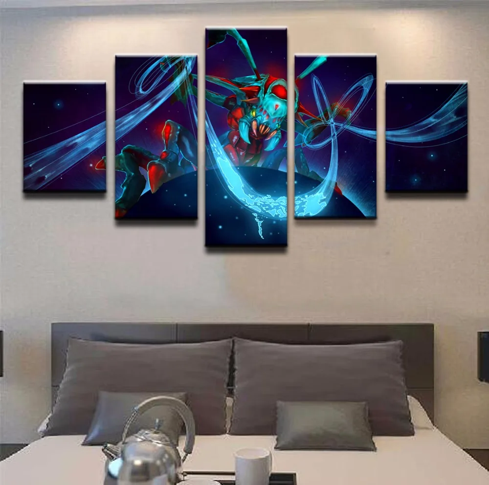 Wall Art Painting Picture Canvas Printed Poster Creature DOTA 2 Weaver 5 Panel Home Decor For Livin