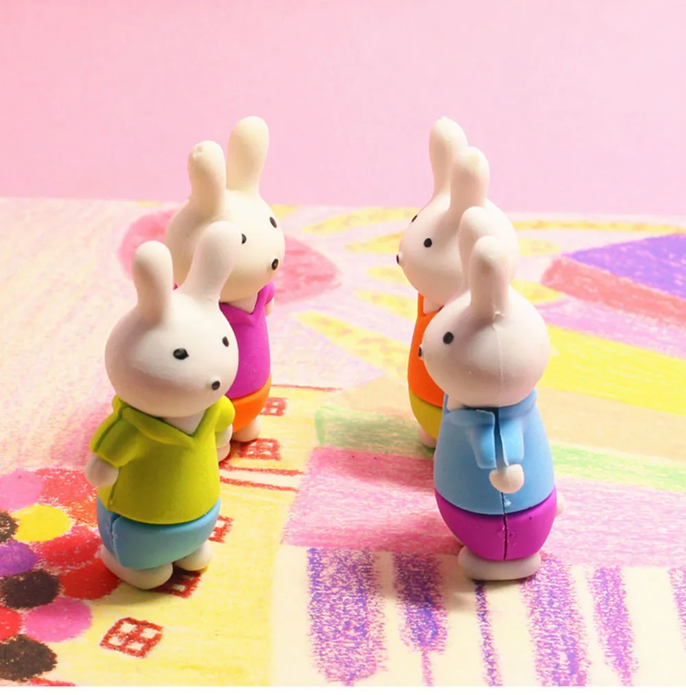1 шт. Новинка 3D кролик может стоять Резиновая Ластик творческий kawaii Канцелярские Школьные принадлежности papelaria подарок для детей