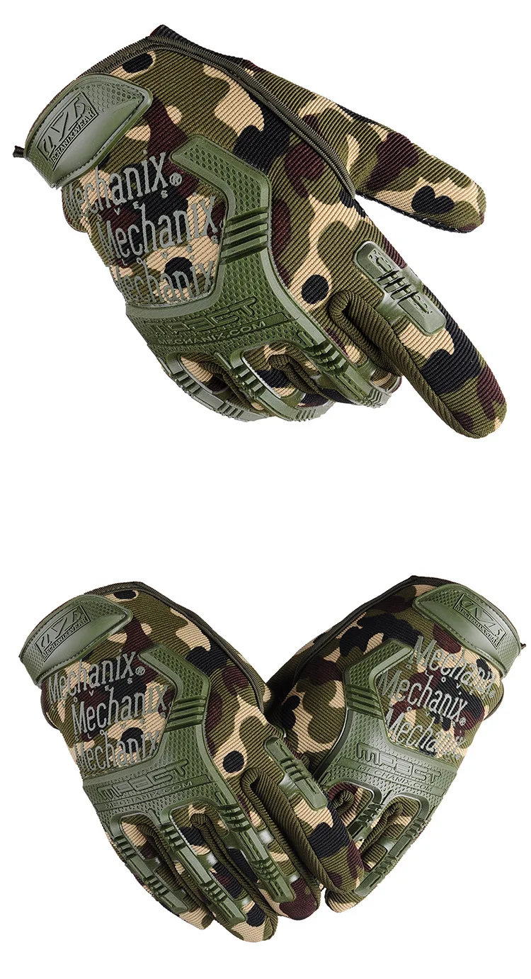 Армейские тактические полный палец перчатки мужские Камуфлированные штаны, милитари Нескользящие велосипедные перчатки солдатик SWAT Shoot