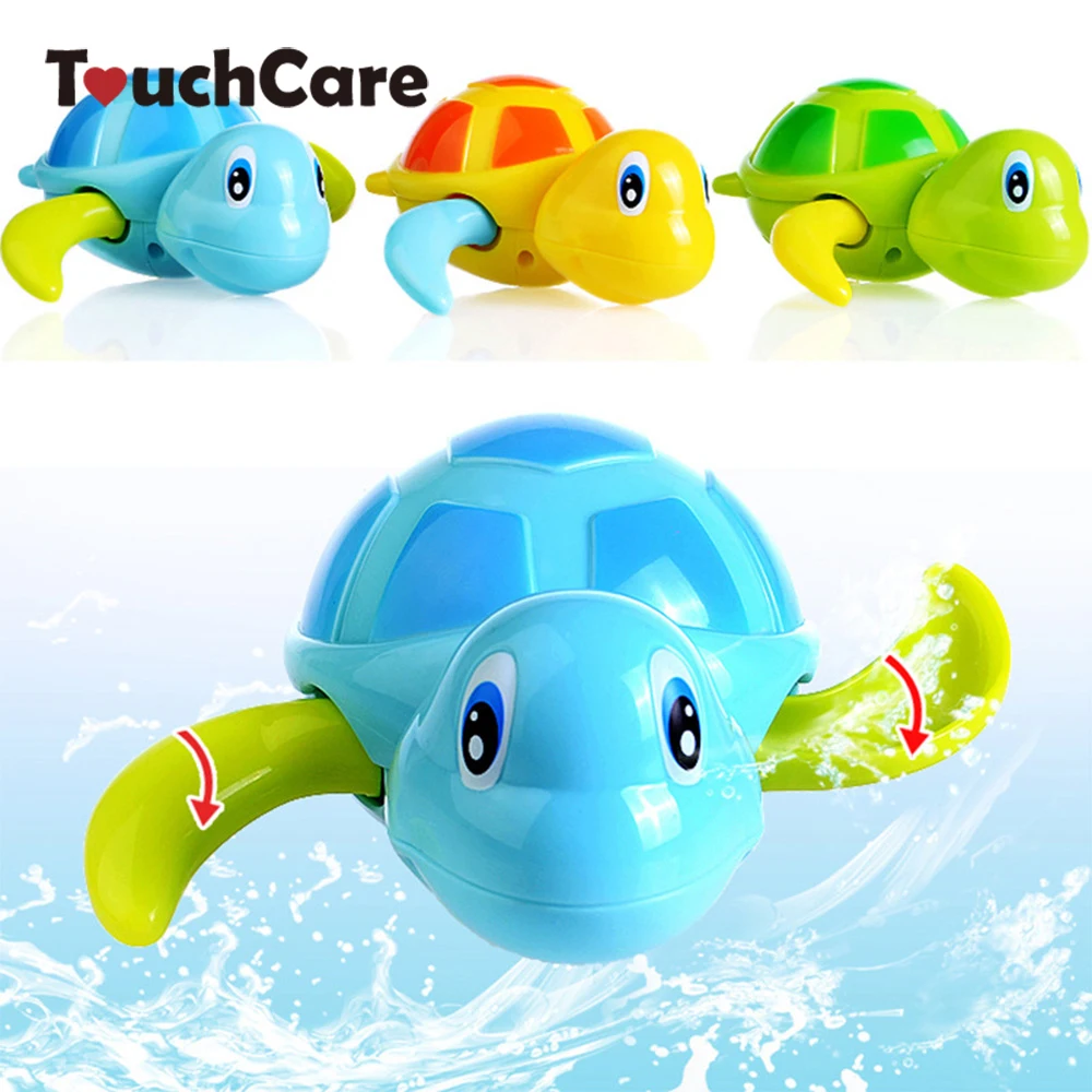 Newborn Cute Cartoon Animal Tortoise Baby Bath Toy Infant Swim Turtle Chain Clockwork Classic Toys Kid Educational Toys