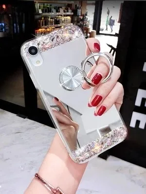 Luxury Mirror Bling Glitter With Finger Ring Case For Huawei Honor 9X Pro 8X Max 7X 20 10 9 8lite V30 N8 Diamond Soft | Мобильные