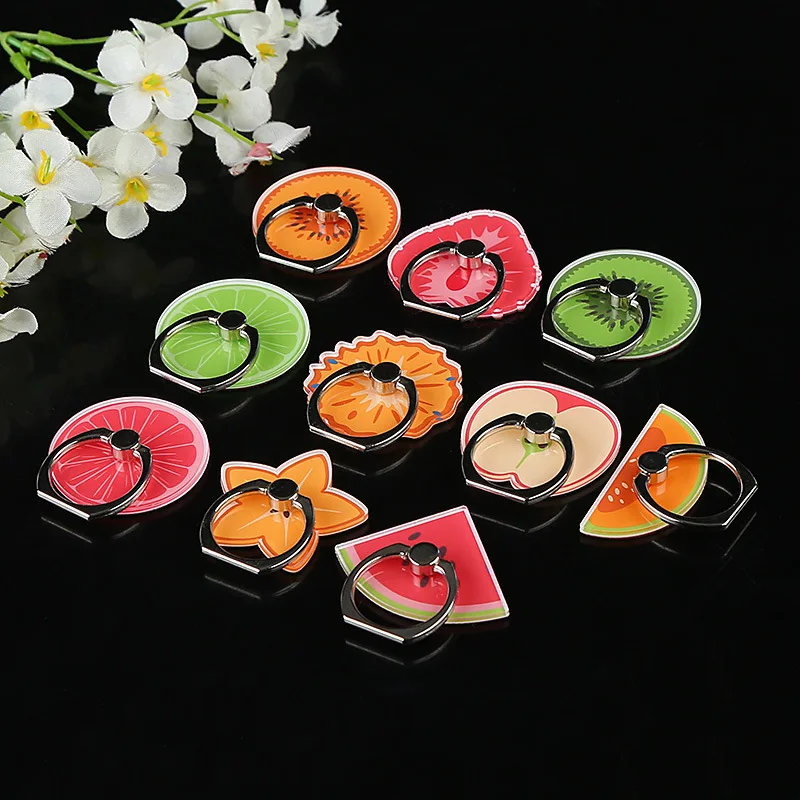 

1PC Acrylic 360 Degree Fruits Finger Ring Smartphone Stand Holder Mobile Phone Holder Stand For iPhone All Smart Phone