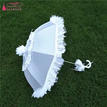 Белые оборки кружевной свадебный для невесты зонтик дешевый цена DQG288