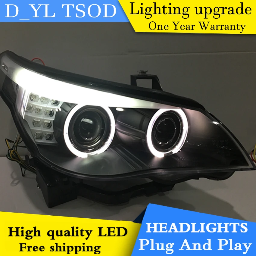 D_YL Car Styling for E60 523 530 525 Headlights 2003 2005 E60 LED