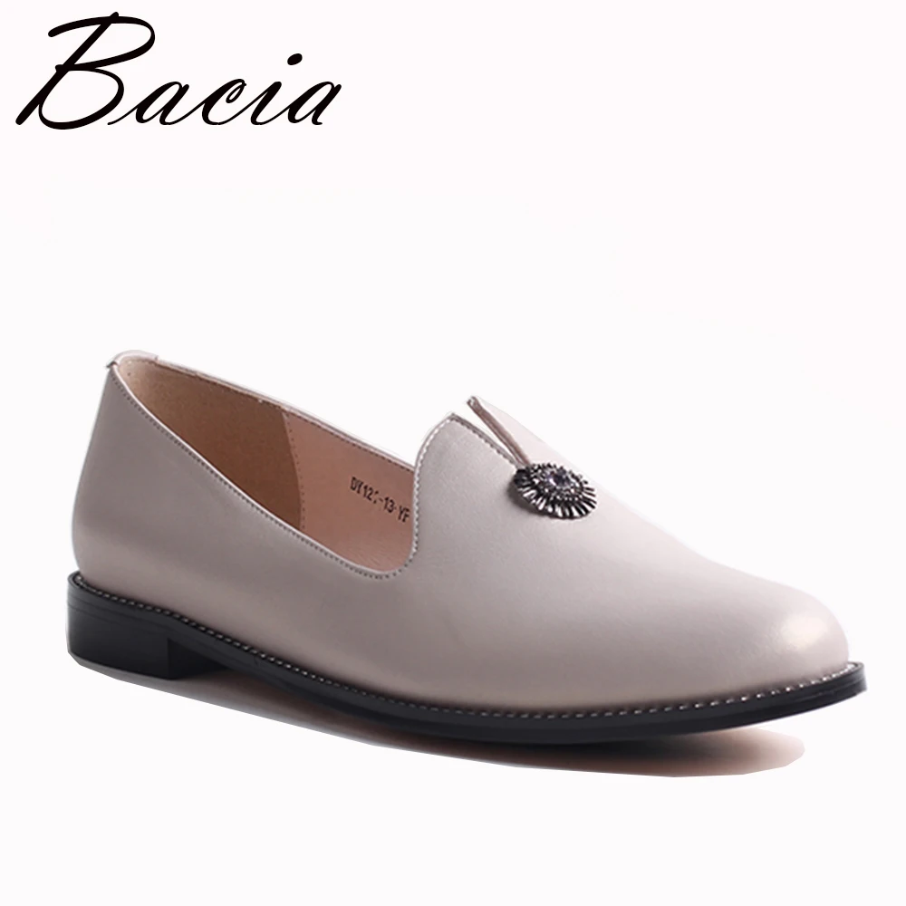 Vente Bacia 2017 Mode En Cuir Véritable Occasionnels Mocassins Chaussures Appartements avec Évider Femmes Blanc De Luxe À La Main Qualité Chaussures VXB023