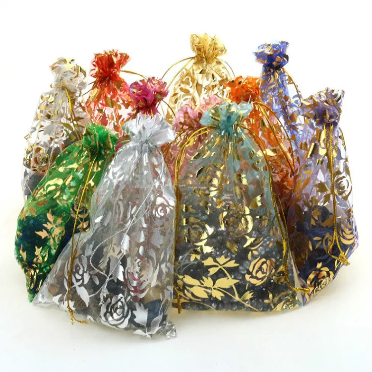 100Pcs 13x18 cm Jewelry Packaging Transparent Gauze Bag Organza Bags