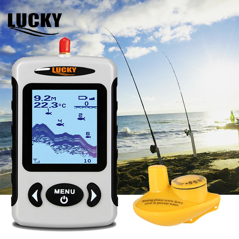 

Lucky Fishing Finder Fishfinder Portable Fish Wireless Alarm Fishing Sonar Sensor Wireless Depth Finder Echo Sounder FFW718
