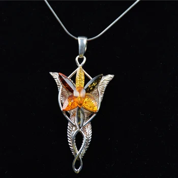 

Retro Real Women's Vintage Retro Real 925 Sterling Silver Jewelry Flower Necklace with Big Pendant for Women Party