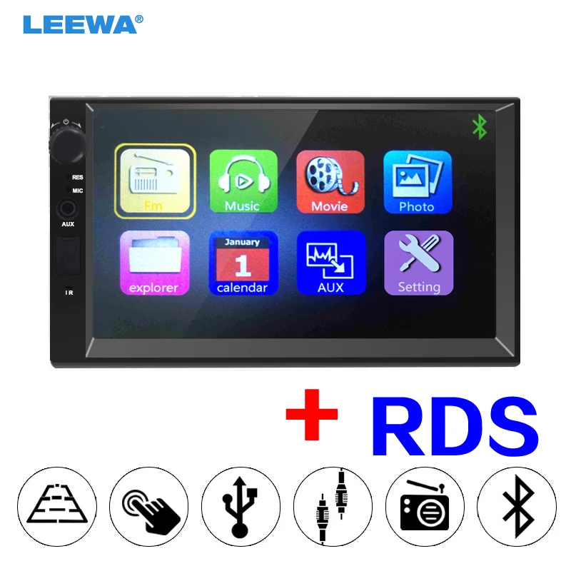 

LEEWA NEW ! Ultra Slim 7" 7inch 2DIN ISO WinCE Car Bluetooth Radio FM USB SD 1080P MP5 Super Multimedia Player #CA3859-RDS