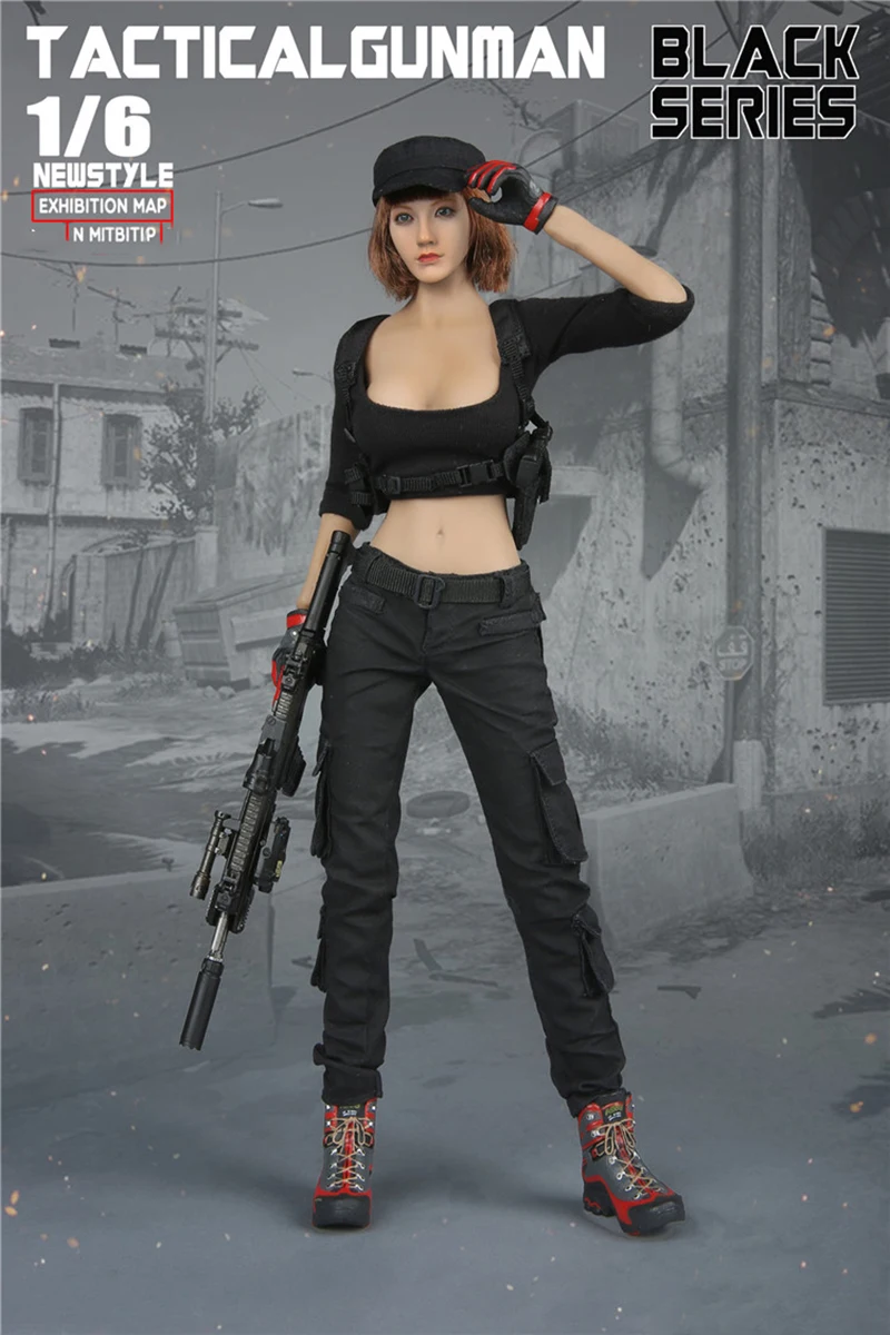 1/6 женский шутер черный набор для 12 дюймов Фигурка DIY | Игрушки и хобби