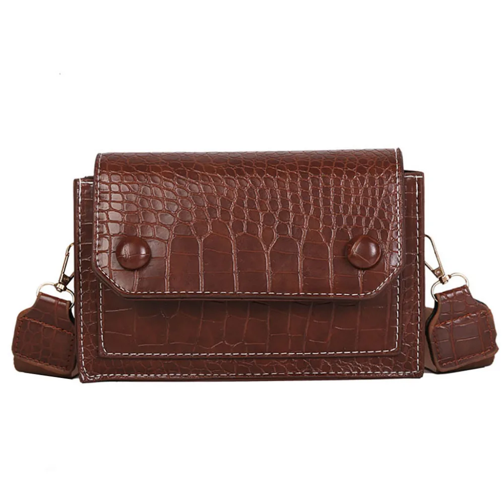

New Women Vintage Crocodile Pattern Wild Single Shoulder Bags Female Messenger Bag PU Leather Cover Versatile Handbag 10Dec 27