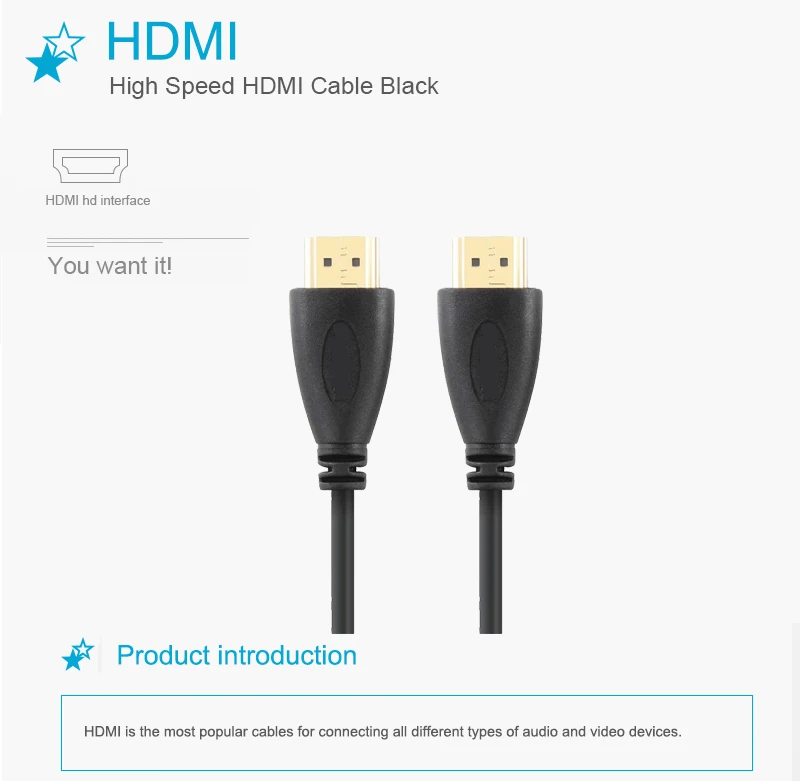 HDMI кабель 1080P высокоскоростной позолоченный штекер Male-Male 1,4 V HD кабели 3 фута 9 футов 0,3 м 1 м 2 м 3 м 5 м 7,5 м 10 м для HD lcd HDTV xbox