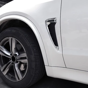 

2x Chrome Silver Side Wing Air Flow Fender Intake Vent Cover For BMW X5 F15 2014 -2017