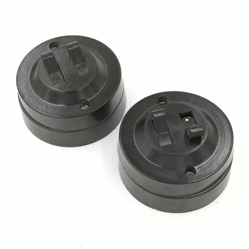 10pcs Retro Table Lamp Switch Circular Mounted Flat Switch Toggle On