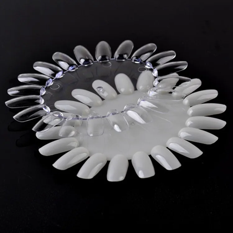 

1 Pcs Nail Swatch Color Card Oval 20 Tips Sun Flower Armor Plate Nail Polish Practice Plate
