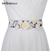 TOPQUEEN S323-I, с бисером цветы Свадебные ремни свадебные пояса жемчужные свадебные Ремни Свадебные Быстрая