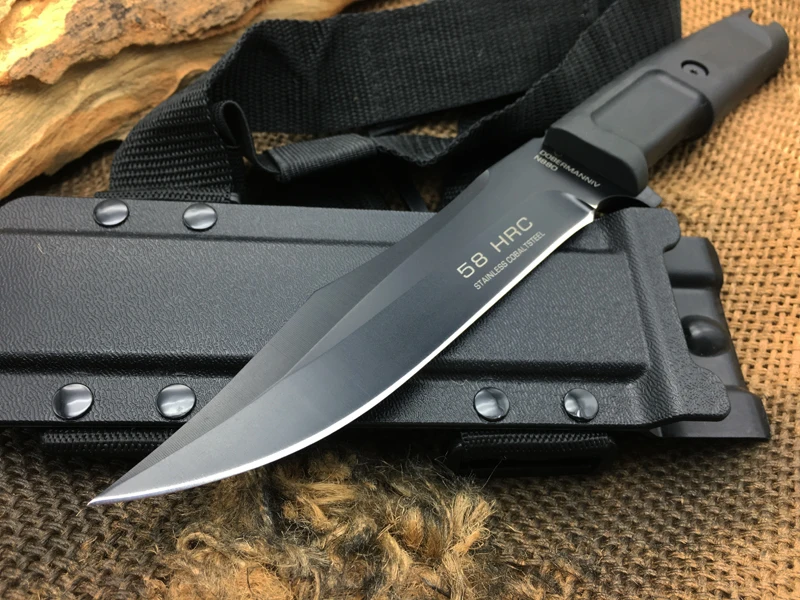 Яд выживания фиксированные ножи, N690 стальное лезвие резиновая ручка кемпинг тактический нож, охотничий нож
