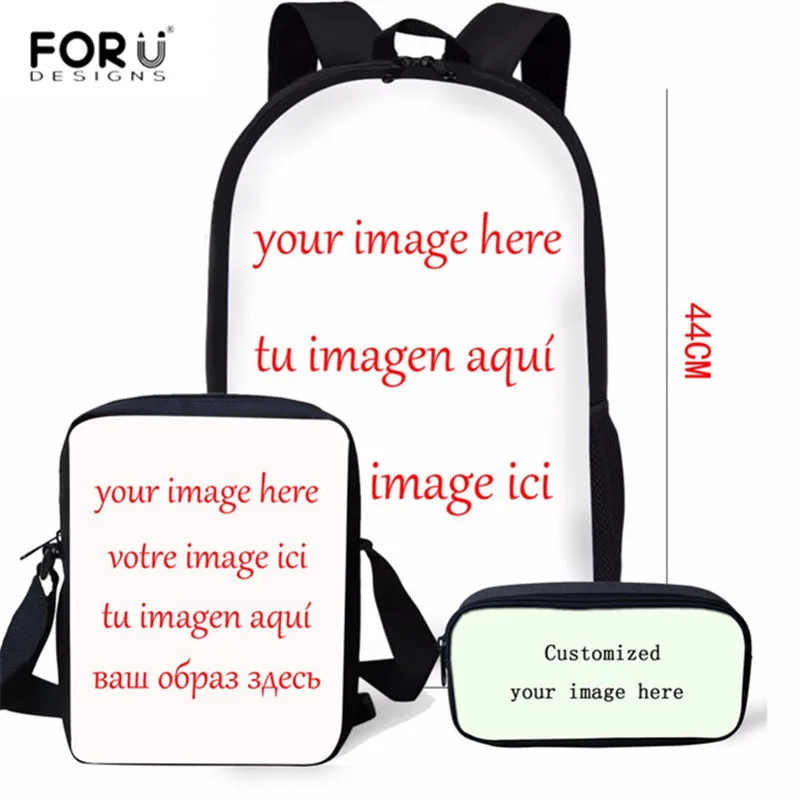 Forudesigns Anak anak 3 Pcs set Sekolah Tas Bahu Ransel Menyesuaikan