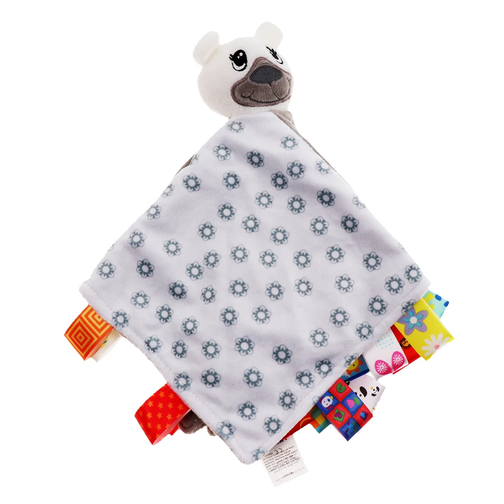 Baby Kids Children Toddler Animal Blanket Soft Plush Teething Security Tag Blankets 32x32cm
