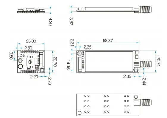 2 комплекта SA858 4 Вт Малый размер UHF 400-480 МГц 10 км дальность рации Talkie модуль, высокая чувствительность-124 дБм UHF Walky Talky модуль