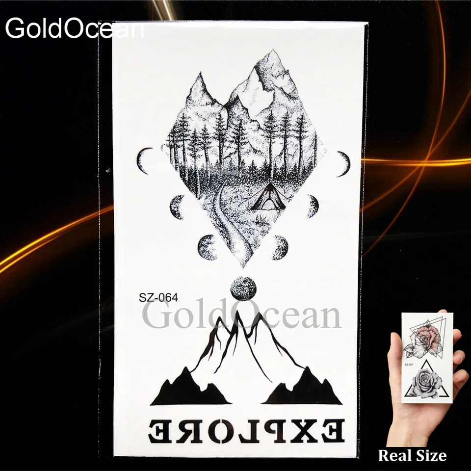 Waterproof Forest Tattoo Stickers Women Beauty Makeup Flower Temporary Tattoo Men Arm Galaxy Small River Fake Tatoo Transferable Temporary Tattoos Aliexpress