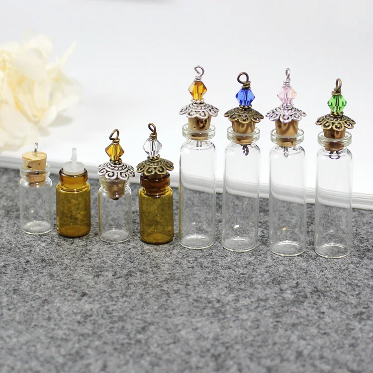 

2PCS 22x11MM/40x12MM Mini Vials With Metal Corks glass bottles DIY Bottles/cork stopper (mini/miniature)