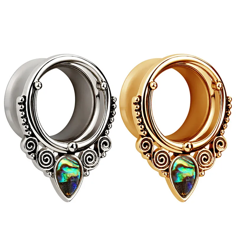 1pcs Piercing Earrings Tunnels With Shell Logo Design Gauges Expander Plugs Earrings Body Jewelry