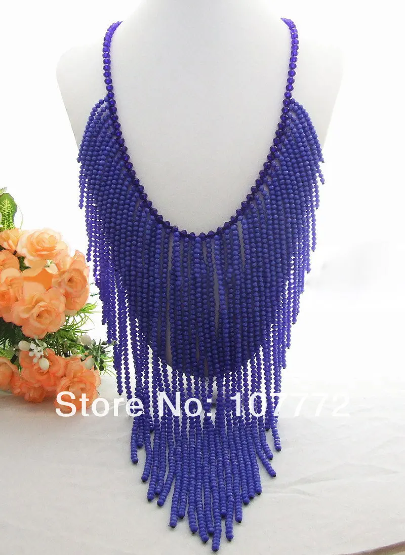 

24'' Blue Crystal Necklace